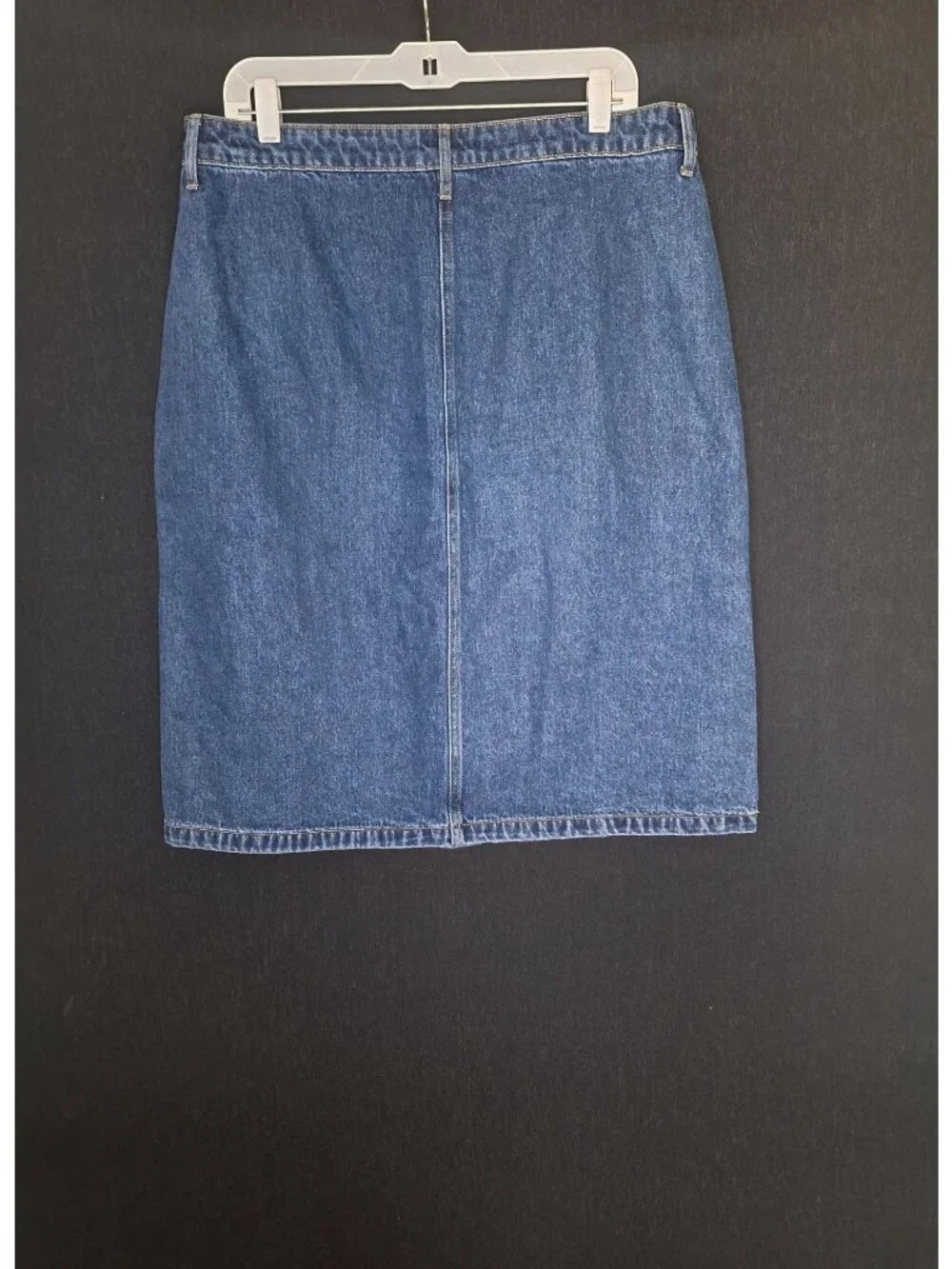 💙 Old Navy Button Front Denim Midi Skirt Size 14 Cotton Dark Wash Pockets Casua